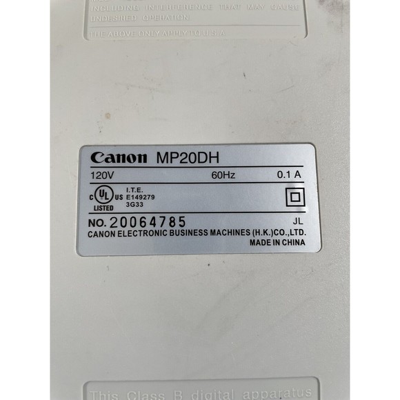 Canon MP20DH Printing Calculator 2 color display 12 digit “Parts” Sold As is - Picture 8 of 8